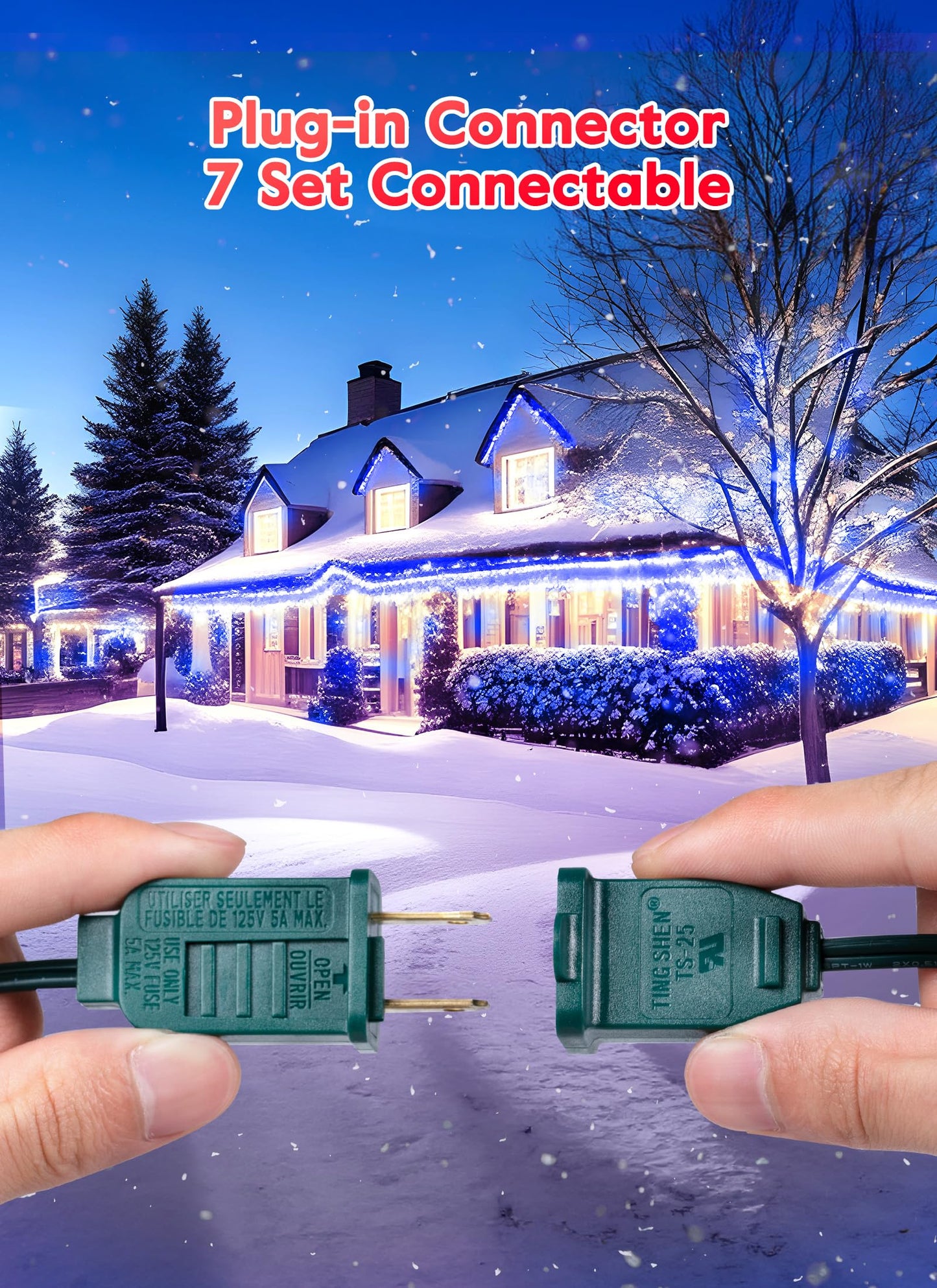 Minetom C9 String Lights, 100 FT Blue Outdoor Christmas Lights with 100 LED Bulbs, UL Certified for Indoor/Outdoor Use